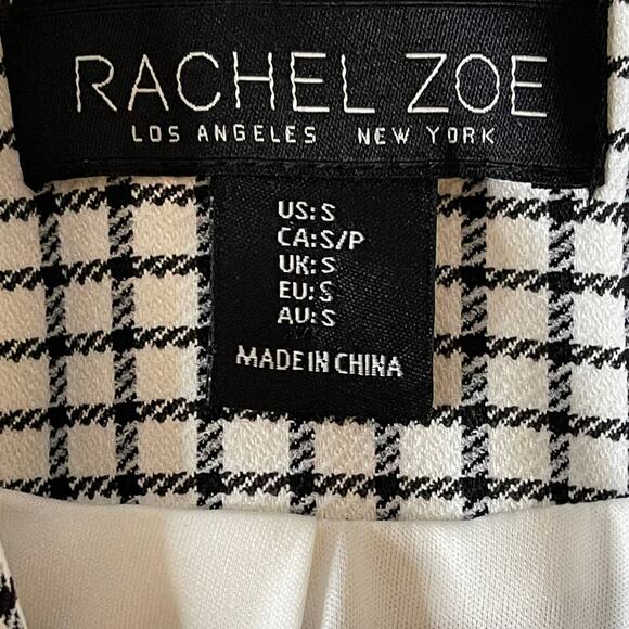 Rachel Zoe Black & White Plaid Single Breasted Blazer Size Small - Picture 9 of 11